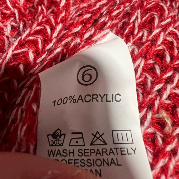 Cozy Red Knit Women's Sweater with ♥️ Patch Elbows - Picture 5 of 8